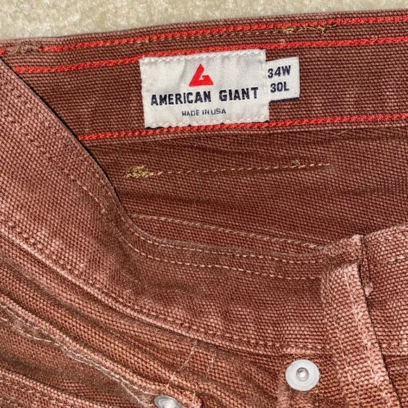 American Giant Mahogany Men’s Roughneck Slim Leg Stretch Canvas Jeans
34 x 30 - Picture 4 of 14